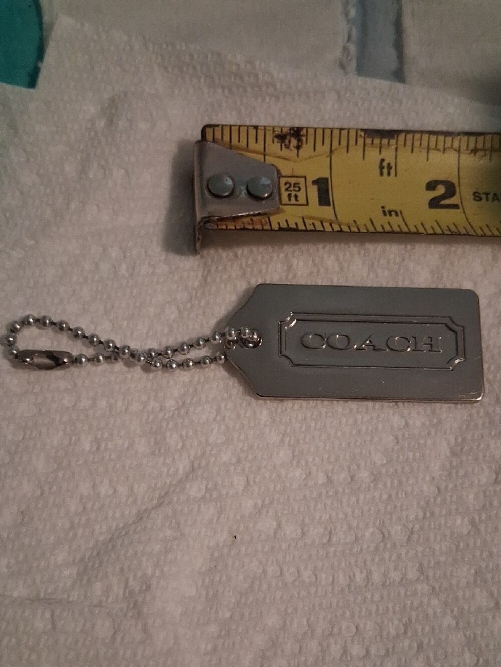 Coach Silver-Tone Hang Tag with Ball Chain. Firm Price. No Bundle Discount. - Picture 3 of 7